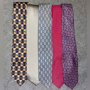 Vintage Men’s Silk Necktie Bundle Oscar de la Renta Tamac Ara Zegna Japan